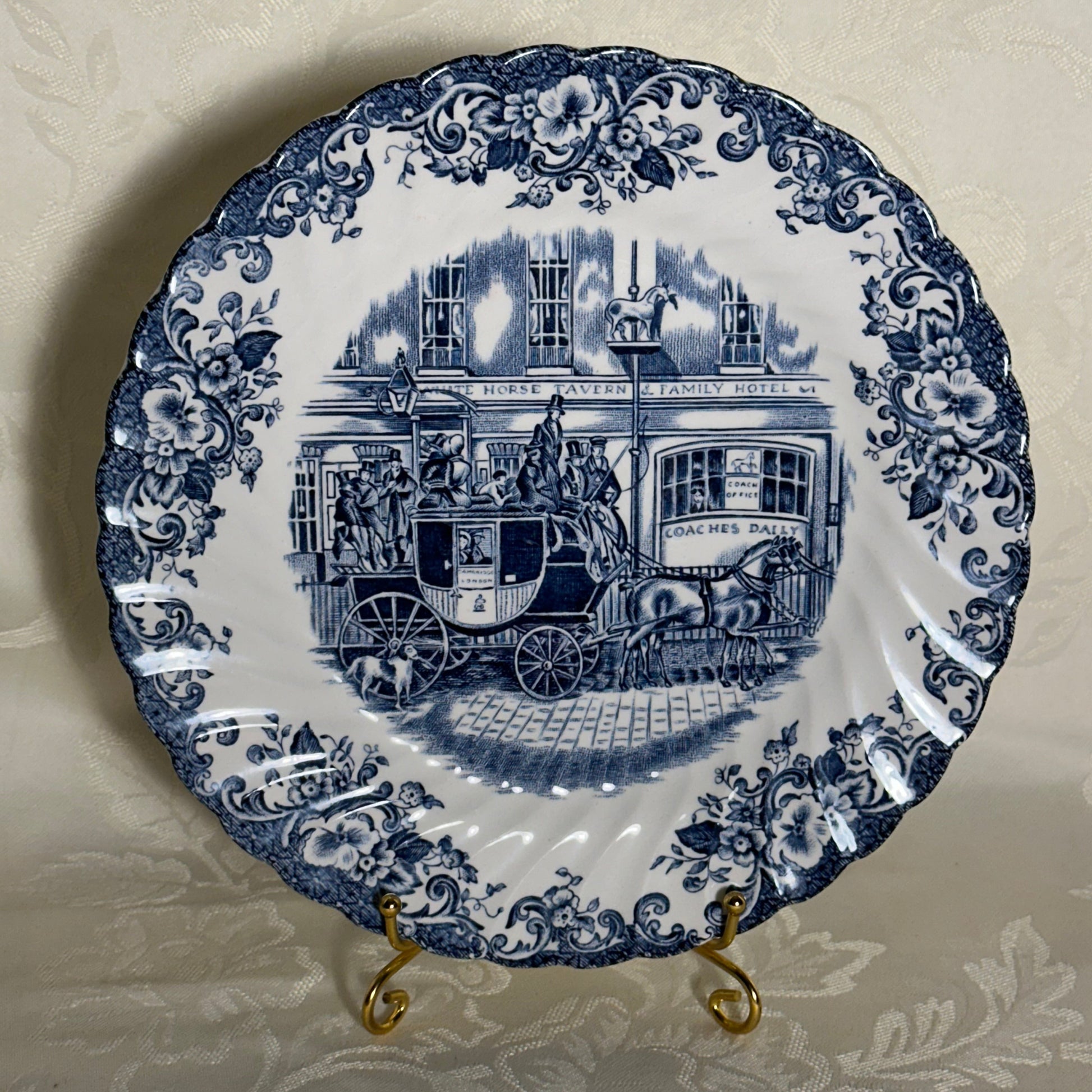 Salad Plate Coaching Scenes Blue by Johnson Brothers