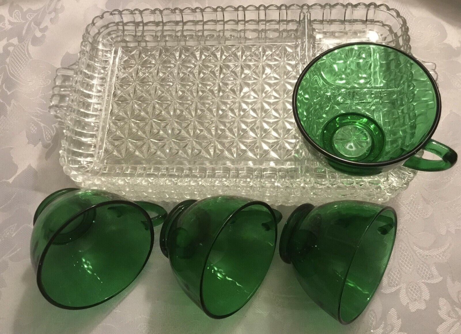 Lady Arnold Serving Tray Set Base 4 Small Trays Grass Green Plastic  Arnoldware