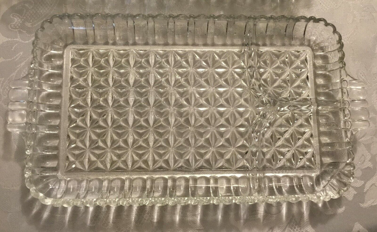 Vintage Anchor Hocking Anchorglass Serva Snack Set 4 Serving Trays & Green Cups