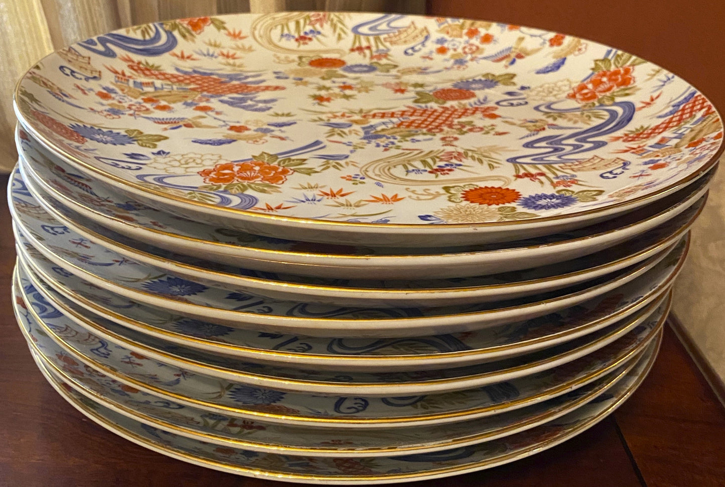 1940 Japanese Sato Gordon Large Plates, Set of 4