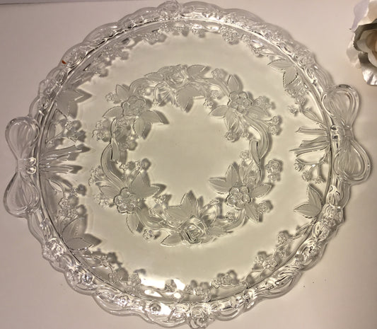 MIKASA ORIGINAL WALTHER GLAS "ANGELIQUE" CAKE CRYSTAL GLASS PLATE