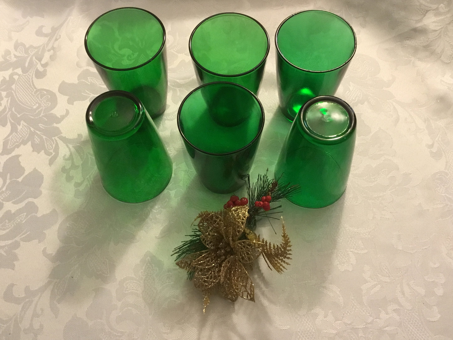 9 Oz Flat Tapered Tumbler Forest Green by Anchor Hocking, Set of 6