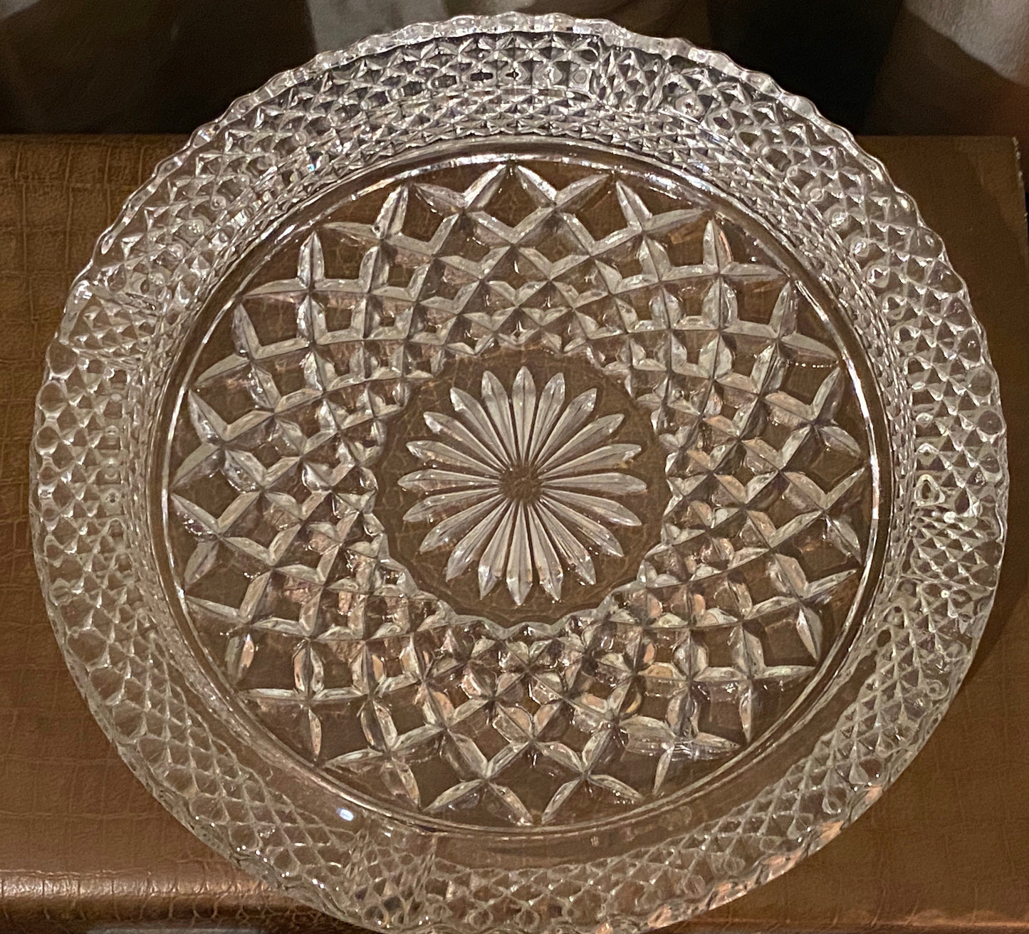 Vintage Anchor Hocking Wexford Pattern Clear Glass Large Ashtray