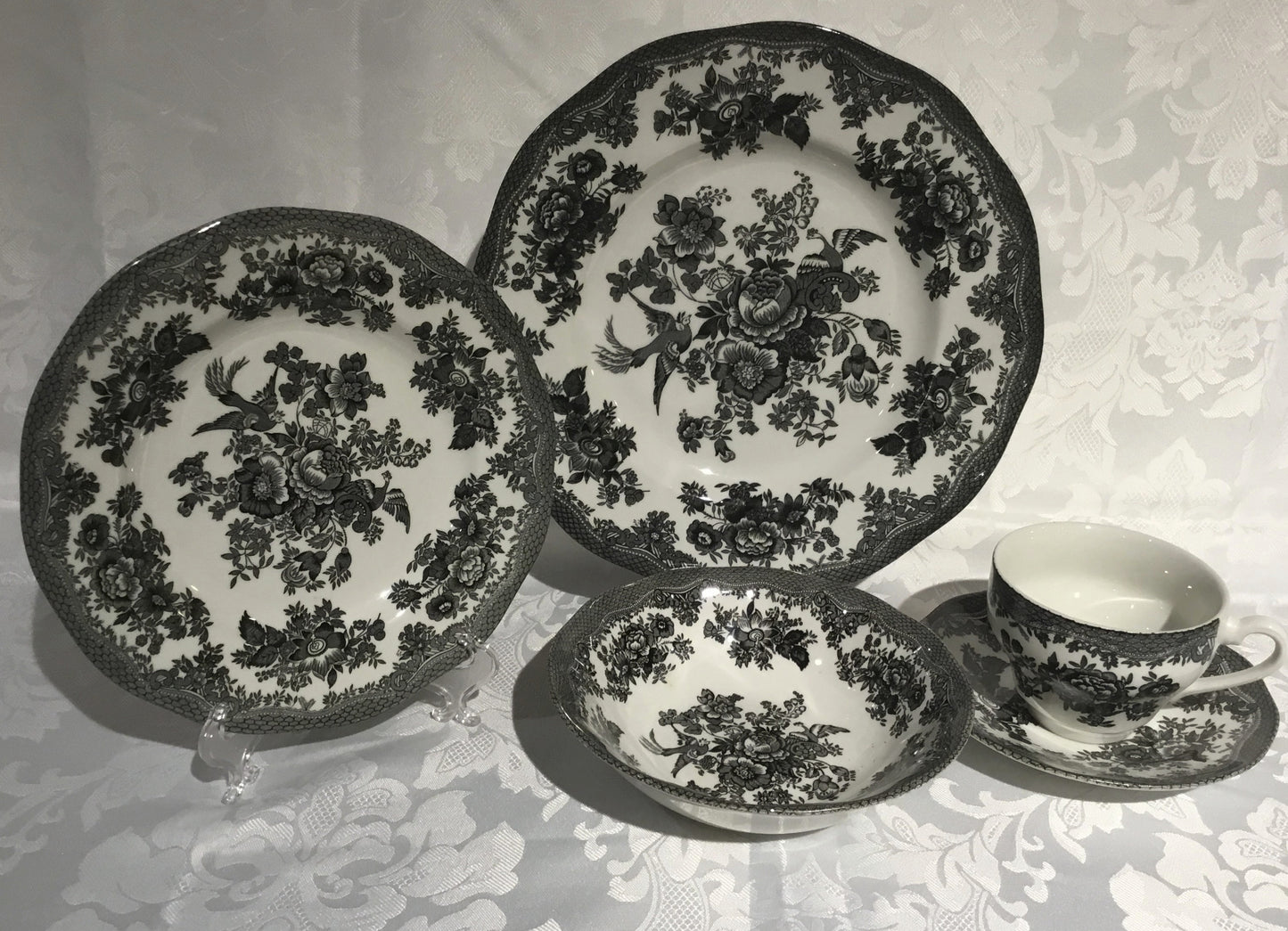 Asiatic Pheasant Black by Johnson Brother China
