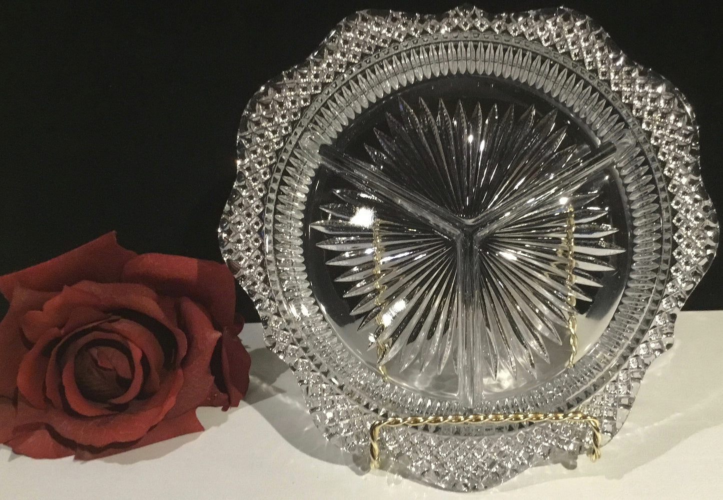 3 Part Relish English Hobnail Clear by Westmoreland