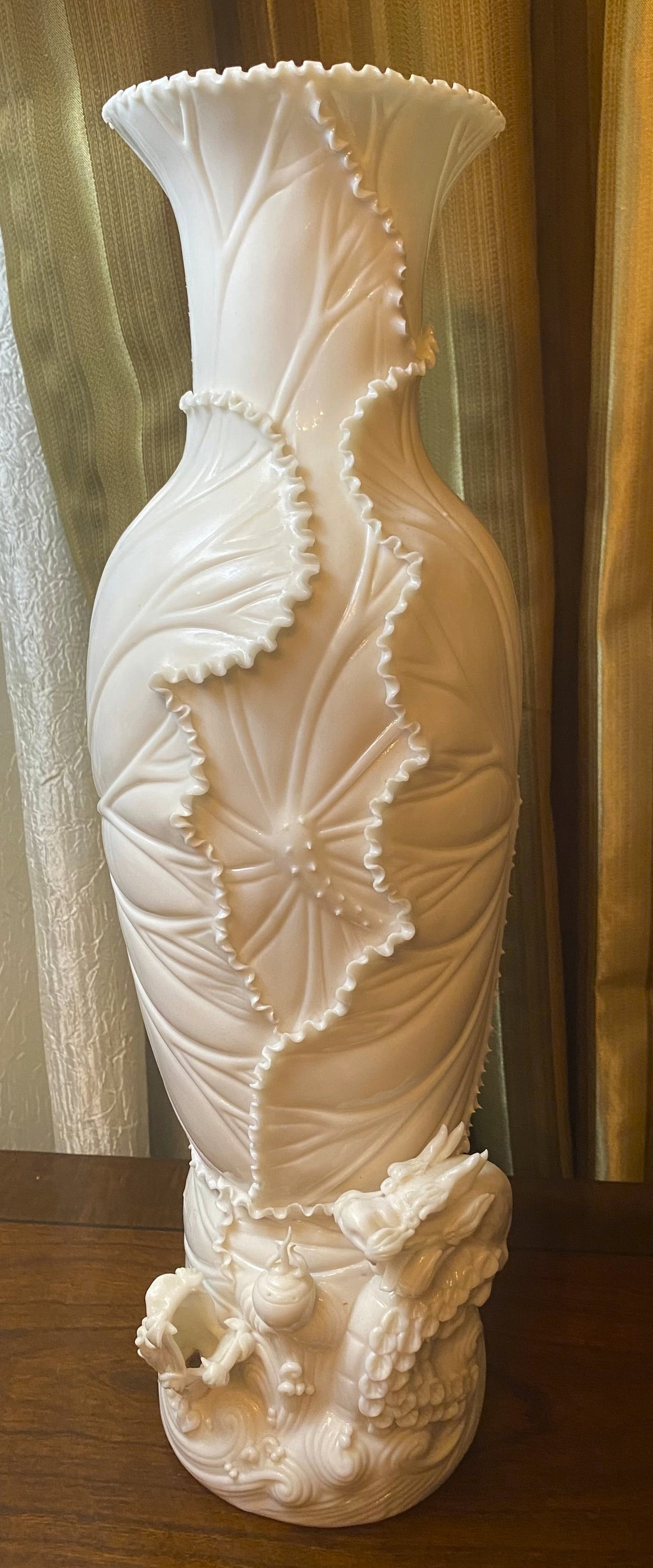 Vintage Chinese Porcelain Blanc De Chine Dragon Vases