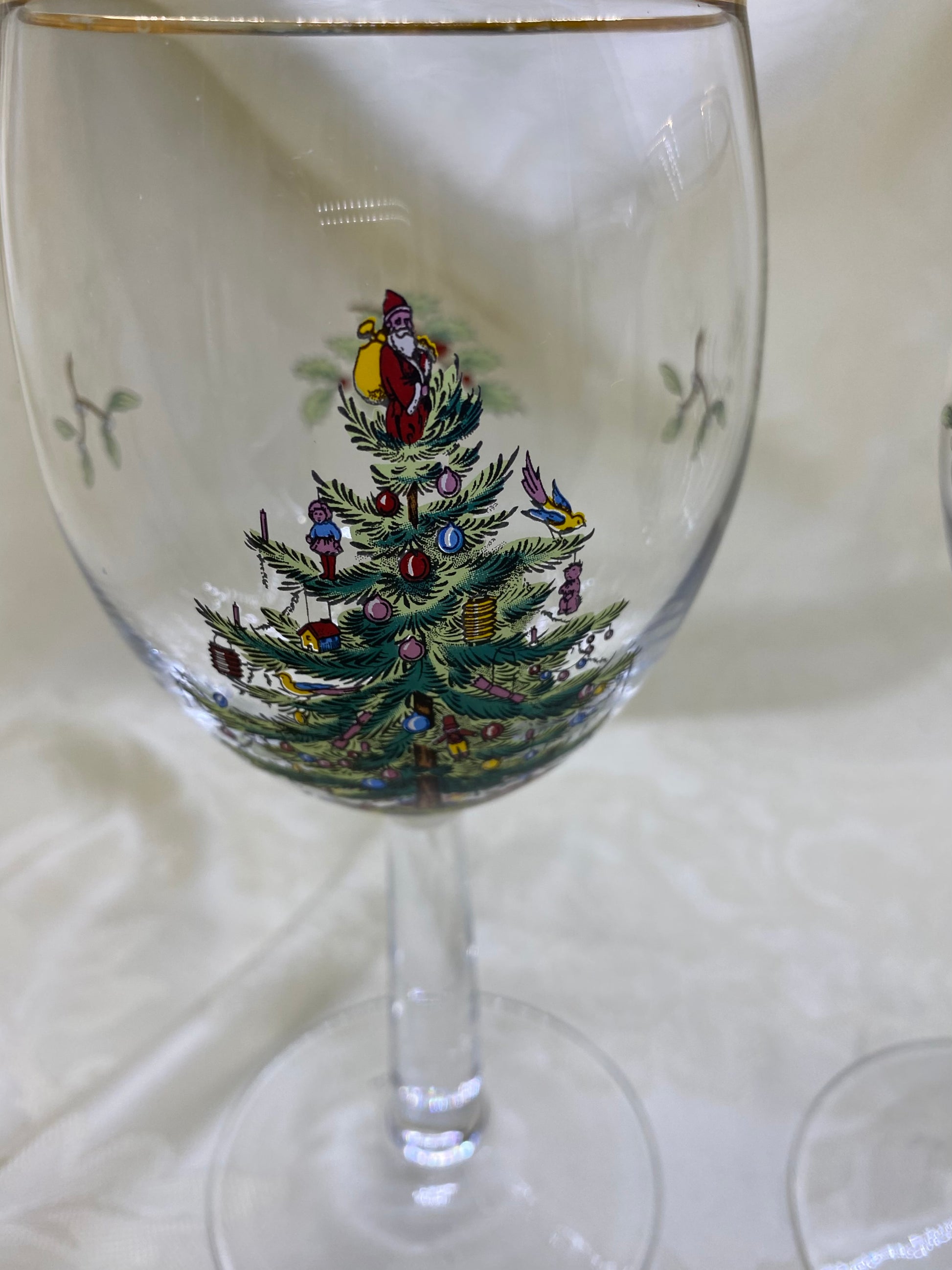 Spode Christmas Tree Glassware - Set of 4 -Made of Glass – Gold