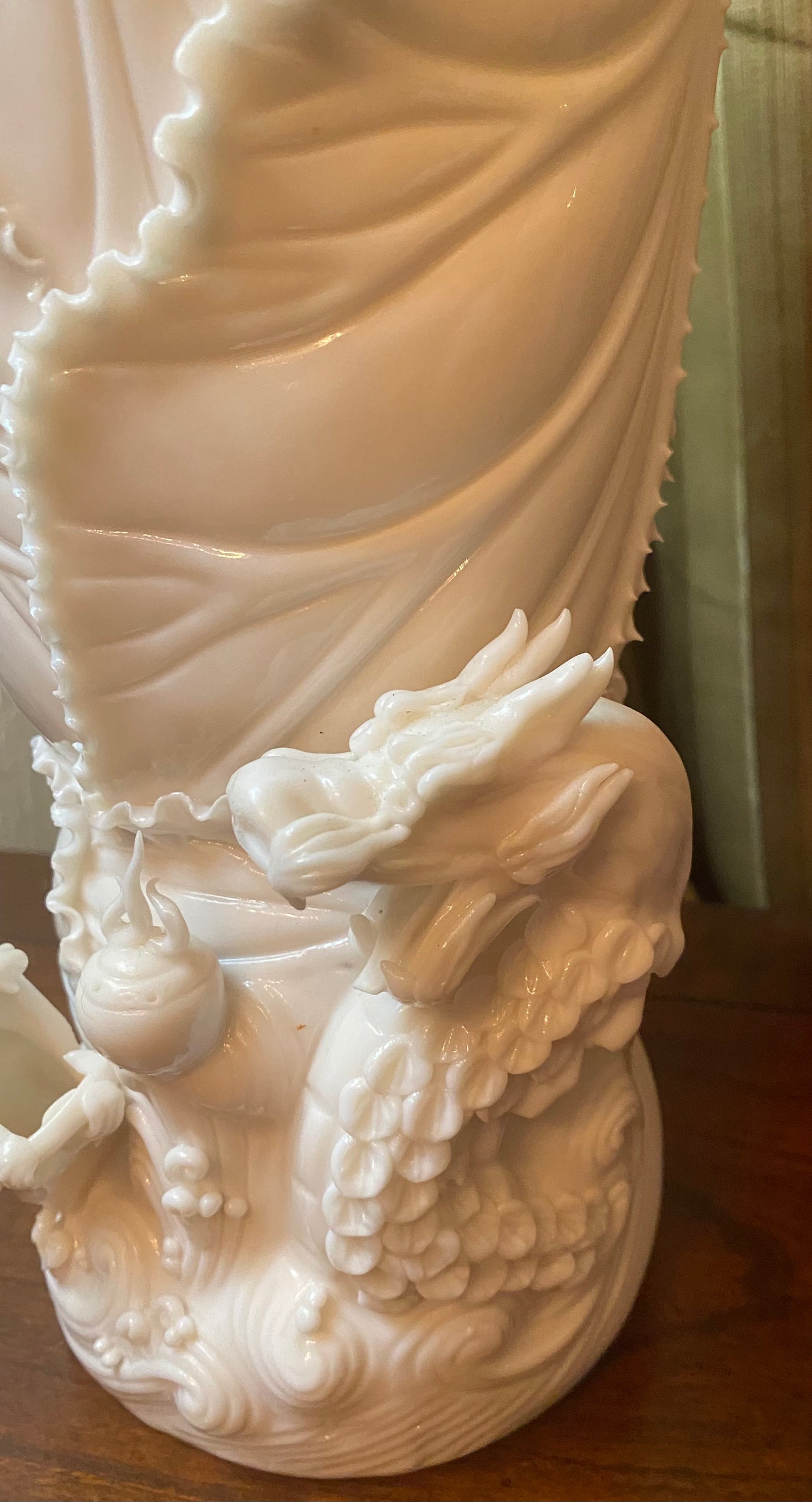 Vintage Chinese Porcelain Blanc De Chine Dragon Vases